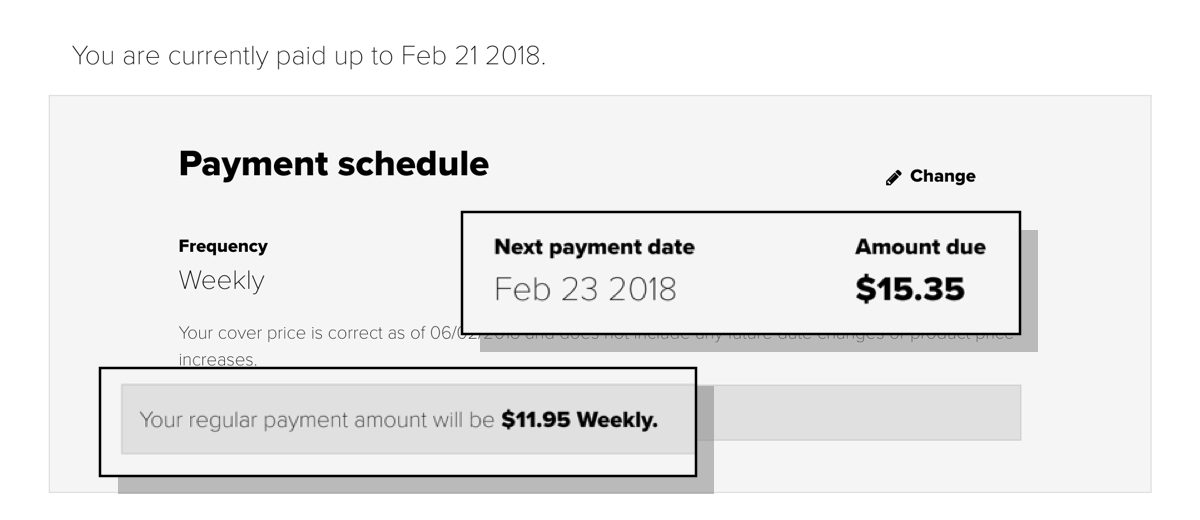 How do I change my payment frequency or date? Help ahm